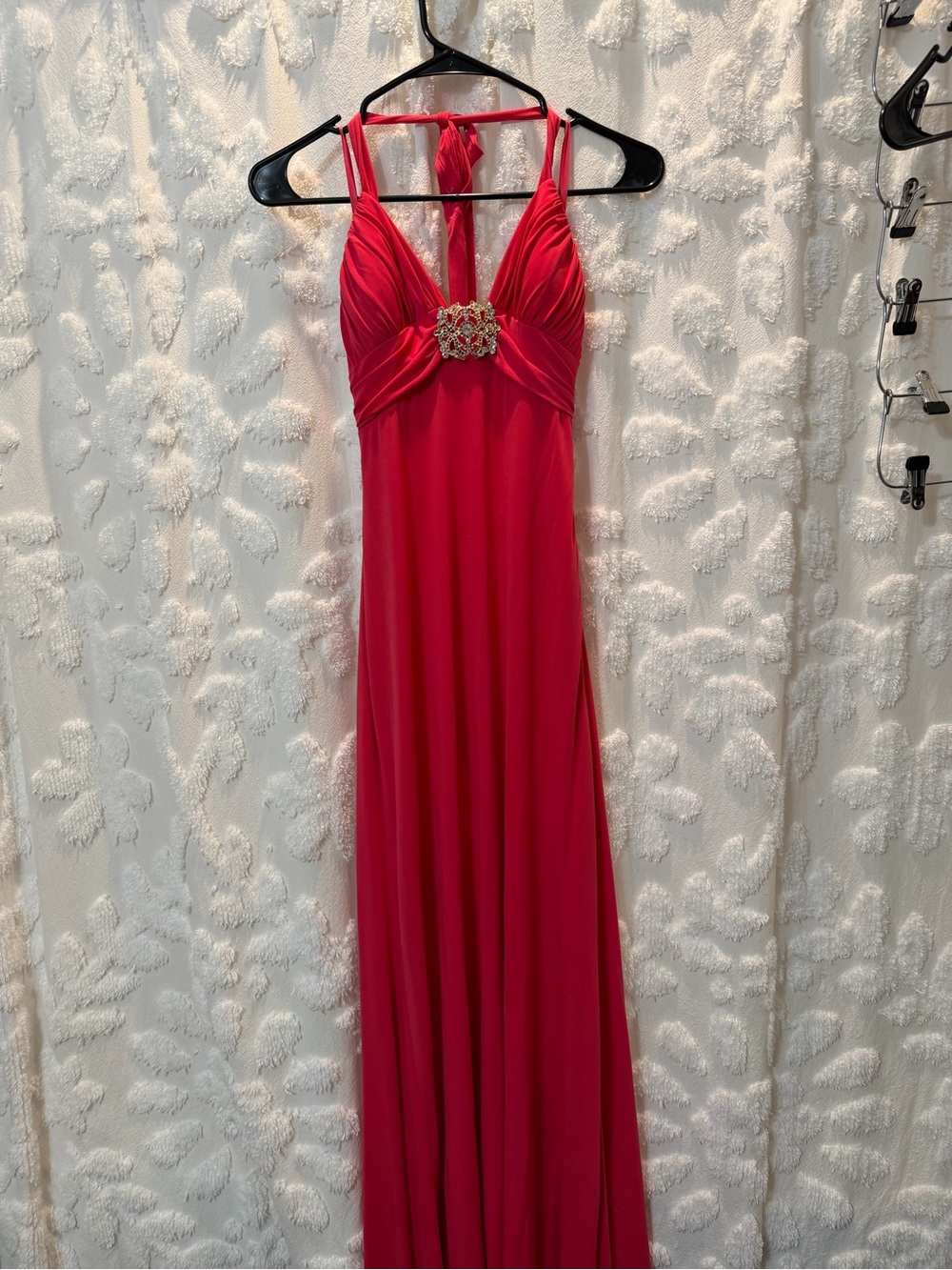 Cache Maxi Halter Dress with Jewel embellishments